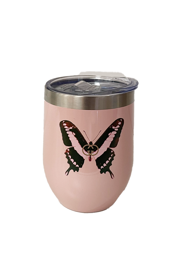 PINK BUTTERFLY TUMBLER