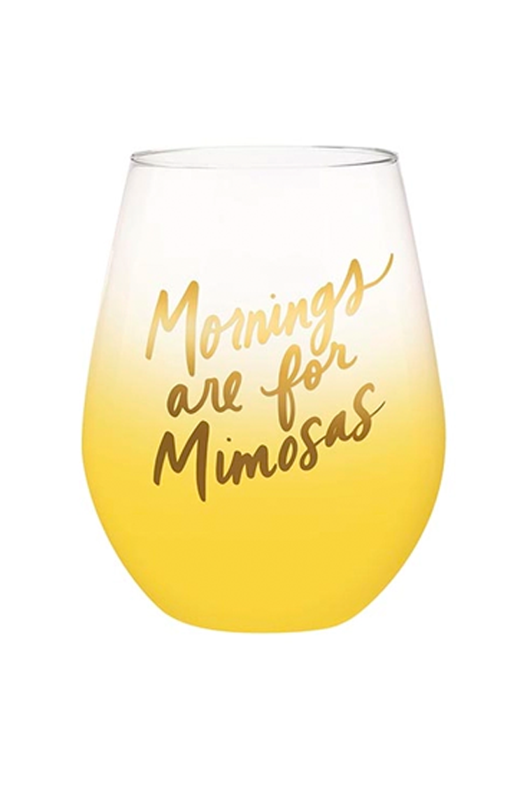 Mornings Mimosas Wine Glass