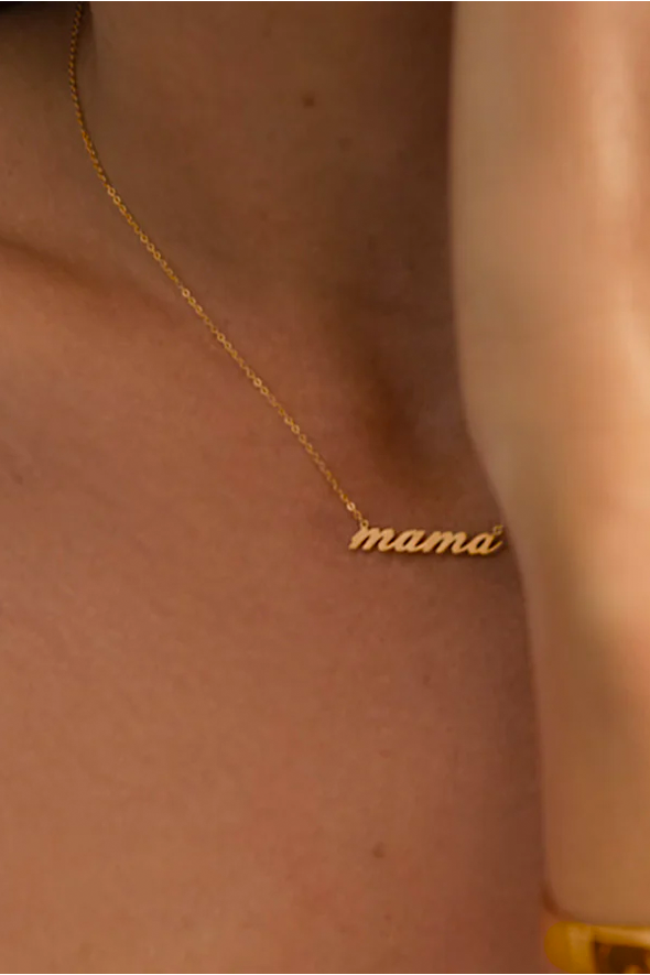 14k Fine Mama Script Necklace